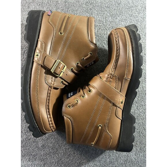 VTG Polo Jeans Co. Ralph Lauren Men’s 12D Hiking Ranger Rugged Boots Tan Leather main image 5